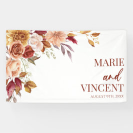 Burgundy Burnt Orange Brown Blume Wedding Banner