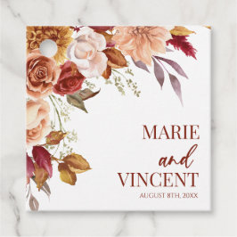 Burgundy Burnt Orange Brown Blume Wedding Geschenkanhänger