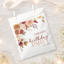 Burgundy Burnt Orange Floral Geburtstagsparty