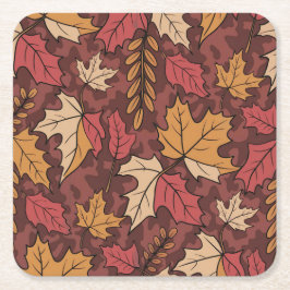 Burgundy Camouflage Blätter Untersetzer Set