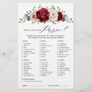 Burgundy Champagne Ivory Mauve Brautparty Game