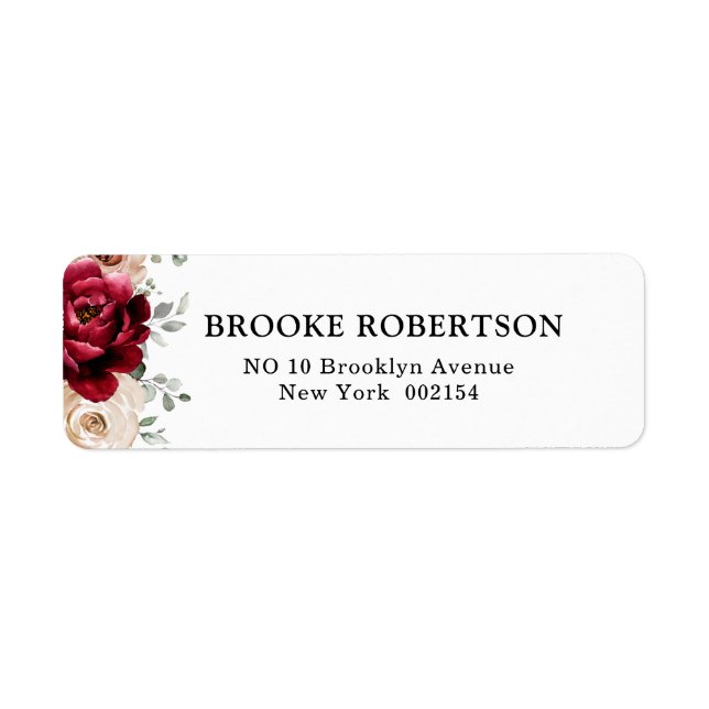 Burgundy Champagne Ivory Mauve Rose Floral Wedding (Vorne)