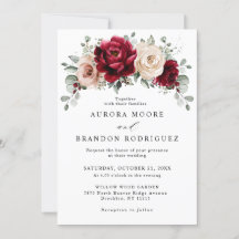 Burgundy Champagne Ivory Mauve Rose Floral Wedding
