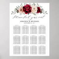 Burgundy Champagne Ivory Mauve Rose Sitzplan