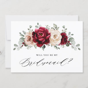Burgundy Champagne Ivory Werden Sie meine Bridesma Einladung