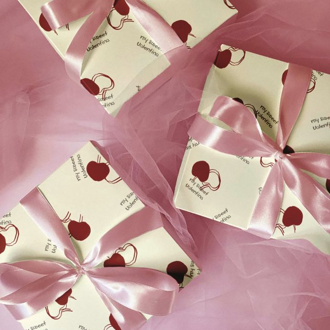 Burgundy Cherries & Sweet Script – Valentine Geschenkpapier Set (Von Creator hochgeladen)