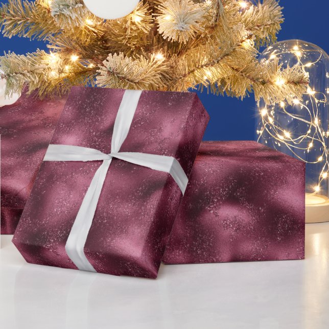 Burgundy Cherry Glitzer Glitz Geschenkpapier (Feiertage)