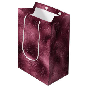 Burgundy Cherry Glitzer Glitz Mittlere Geschenktüte