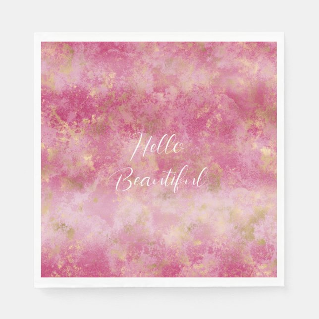 Burgundy Cherry Gold Ombre Serviette (Vorderseite)