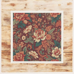 Burgundy Chinoiserie Antillen Vintager Sommer Serviette