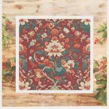 Burgundy Chinoiserie Antillen Vintager Sommer