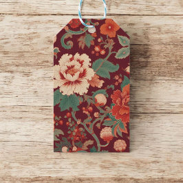 Burgundy Chinoiserie Grandmillenial Toile de Jouy Geschenkanhänger
