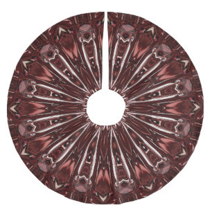 Burgundy Christmas Tree Skirt Polyester Weihnachtsbaumdecke