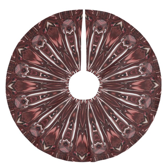 Burgundy Christmas Tree Skirt Polyester Weihnachtsbaumdecke (Vorderseite)
