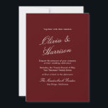 Burgundy Classic Calligraphy Old Money Einladung<br><div class="desc">Old Money wedding invitations designed for a timeless, heirloom-level celebration. This estate script wedding invitation blends Heritage Red elegance with classic European calligraphy for a truly aristocratic aesthetic. Inspired by 2026 Regency Revival and Quiet Luxury movements, it’s perfect for the refined, traditional bride who loves formal wording and couture typography....</div>