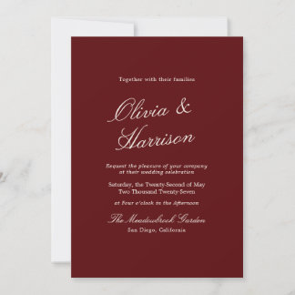 Burgundy Classic Calligraphy Old Money Einladung