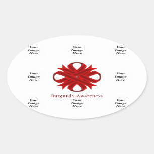 Burgundy Clover Ribbon Template von Kenneth Yoncic Ovaler Aufkleber