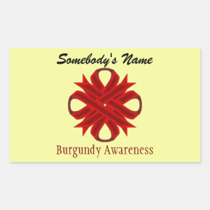 Burgundy Clover Ribbon von Kenneth Yoncich Rechteckiger Aufkleber