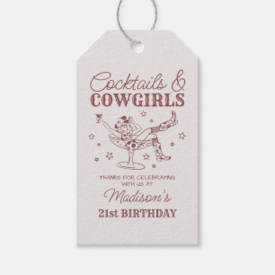 Burgundy Cocktails Cowgirls Rodeo Birthday Gefalle Geschenkanhänger
