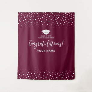 Burgundy Confetti gratulieren Abschluss Wandteppich