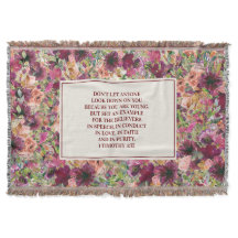 Burgundy Coral Floral Bible Verse Timothy Jugend