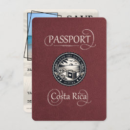 Burgundy Costa Rica Passport Save The Date