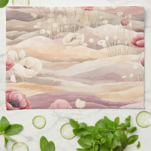 Burgundy Cream Blush Bloral Brautparty Geschirrtuch