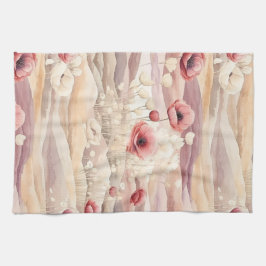 Burgundy Cream Blush Bloral Brautparty Geschirrtuch