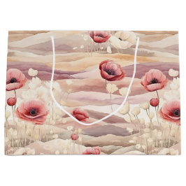 Burgundy Cream Blush Bloral Brautparty Große Geschenktüte