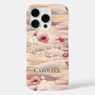 Burgundy Cream Floral Spring Meadow iPhone 16 Pro Hülle
