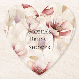 Burgundy Cream Lavender Floral Brautparty Untersetzer