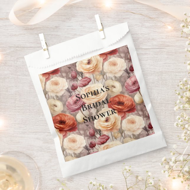 Burgundy Cream Spring Blumen Brautparty Geschenktütchen (Ausgeschnitten)