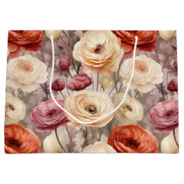 Burgundy Cream Spring Blumen Brautparty Große Geschenktüte