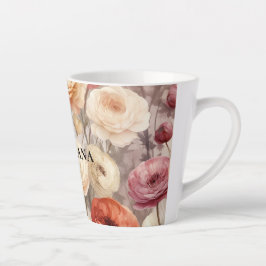 Burgundy Cream Spring Blumen Milchtasse