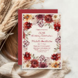 Burgundy Cream Watercolor Floral 50. Geburtstag Einladung<br><div class="desc">Ein goldener Meilenstein mit dieser eleganten 50. Geburtstagseinladung. Reiche Herbstfloralen in Bordeaux,  Rose und Gold schaffen ein warmes und raffiniertes Design,  das sich perfekt für ein halbes Jahrhundert im Stil eignet.</div>