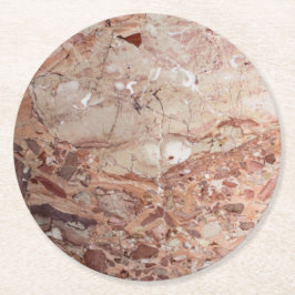 Burgundy Crimson Stoney Pebble Marmor Oberfläche Runder Pappuntersetzer