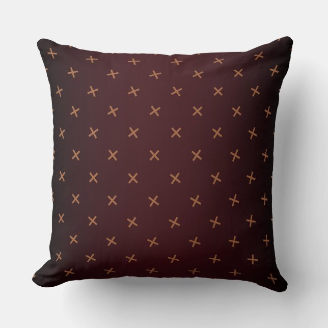 Burgundy Cross Kissen (Vorderseite)