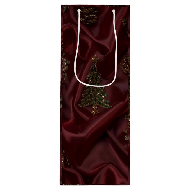 Burgundy Crystal Christmas  Geschenktüte Für Weinflaschen (Vorderseite)