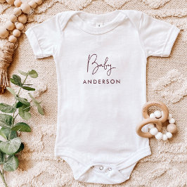 Burgundy Custom Baby Name Strampler