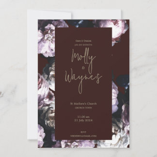 Burgundy Custom Floral Einladung