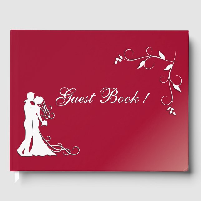 Burgundy Custom Wedding Guest Book Gästebuch (Vorderseite)