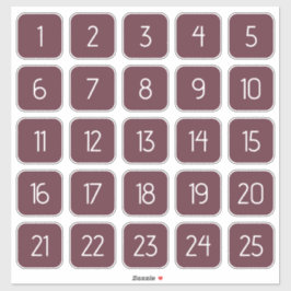 Burgundy Customizable Square Number Stickers Aufkleber