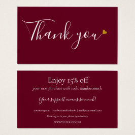 Burgundy dankt Ihnen für die Rabattkarte