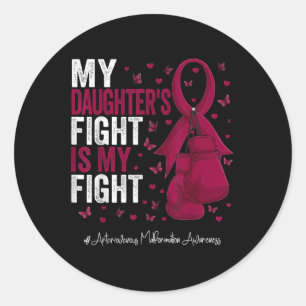 Burgundy Daughter Arteriovene Malformation Aware Runder Aufkleber