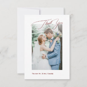 Burgundy DIY Farben Luxe Script Wedding Vielen Dan Dankeskarte