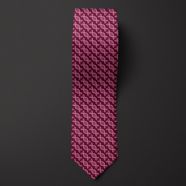 Burgundy DNA Doppelhelix Muster Krawatte (Von Creator hochgeladen)
