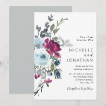 Burgundy Dusty Blue Rose Christliche Hochzeit