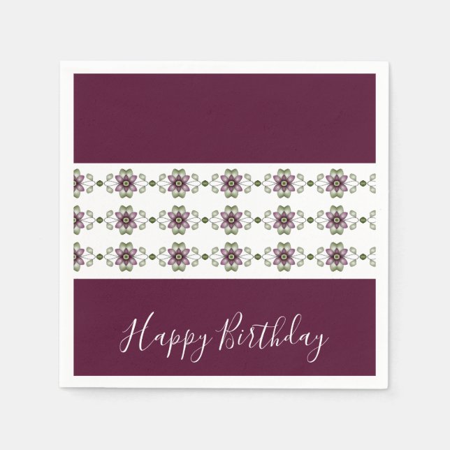 Burgundy Elegant Designer Serviette (Vorderseite)