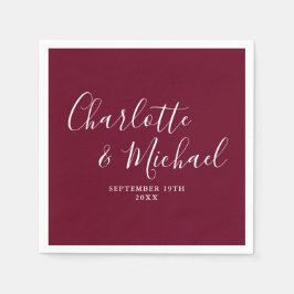 Burgundy Elegant Signature Wedding Serviette