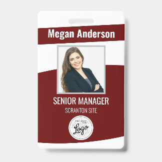 Burgundy Employee Foto ID Abzeichen Ausweis